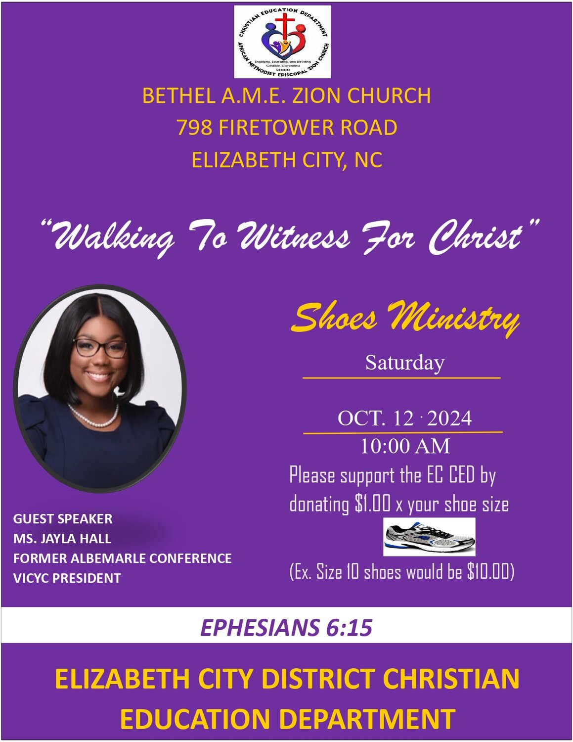 Elizabeth City District Christian Education Department "Shoes Ministry" - Image